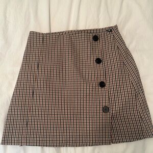 Forever 21 Black and Brown Checkered Skirt